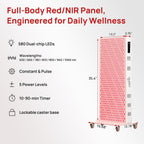 Red Light Therapy Panel for Body, 580Leds, Near‑Infrared Light Device