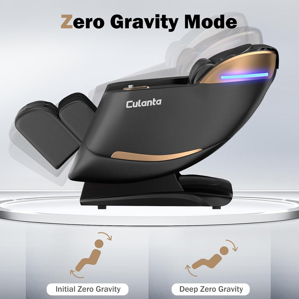 Massage Chair Full Body 53" Sl-Track Zero Gravity Shiatsu, Black