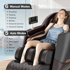 Massage Chair Full Body 53" Sl-Track Zero Gravity Shiatsu, Brown