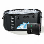 Cold Plunge Tub, 248 Gallon, 1 Horsepower, Heavy-Duty Ice Bath Tub for Athletes with Hot & Cold, Portable Inflatable Plunge Chiller with Water Treatment Kit, Immersion Therapy, Wifi (Black, 1 Set)