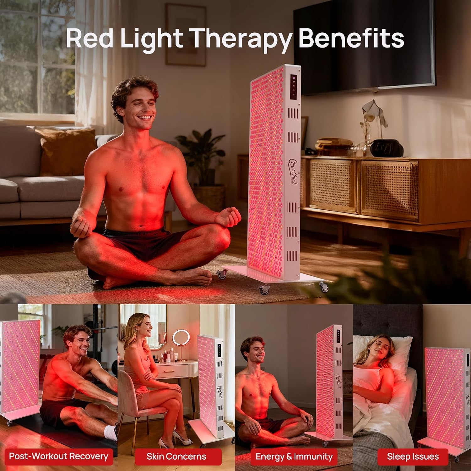 Red Light Therapy Panel for Body, 580Leds, Near‑Infrared Light Device