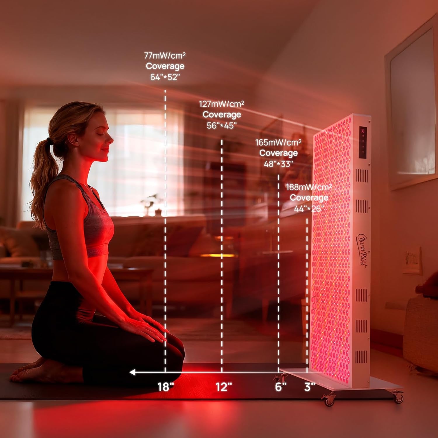 Red Light Therapy Panel for Body, 580Leds, Near‑Infrared Light Device