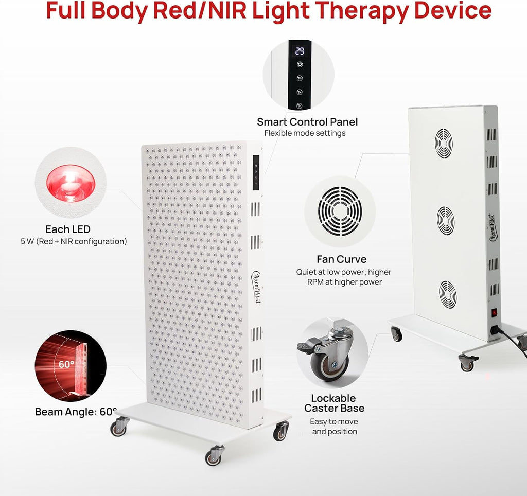 Red Light Therapy Panel for Body, 580Leds, Near‑Infrared Light Device
