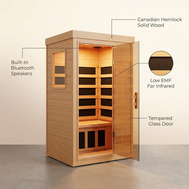 Mini Sauna, Low Emf Far Infrared Sauna, Home Spa Sauna with Bluetooth Speakers — Lifestyle