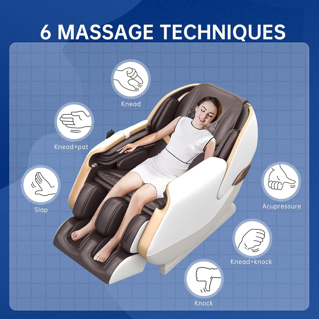 Massage Chair Full Body, Zero Gravity SL Track Shiatsu Recliner with Shortcut Key, Ps3100(Brown)