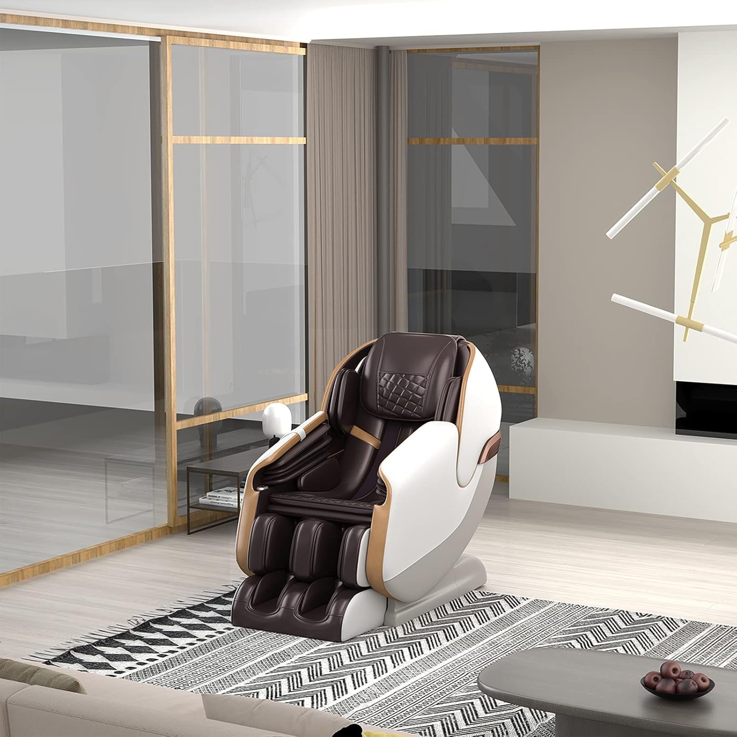 Massage Chair Full Body, Zero Gravity SL Track Shiatsu Recliner with Shortcut Key, Ps3100(Brown)