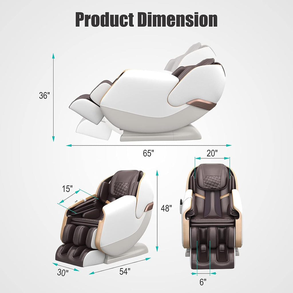 Massage Chair Full Body, Zero Gravity SL Track Shiatsu Recliner with Shortcut Key, Ps3100(Brown)