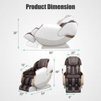 Massage Chair Full Body, Zero Gravity SL Track Shiatsu Recliner with Shortcut Key, Ps3100(Brown)