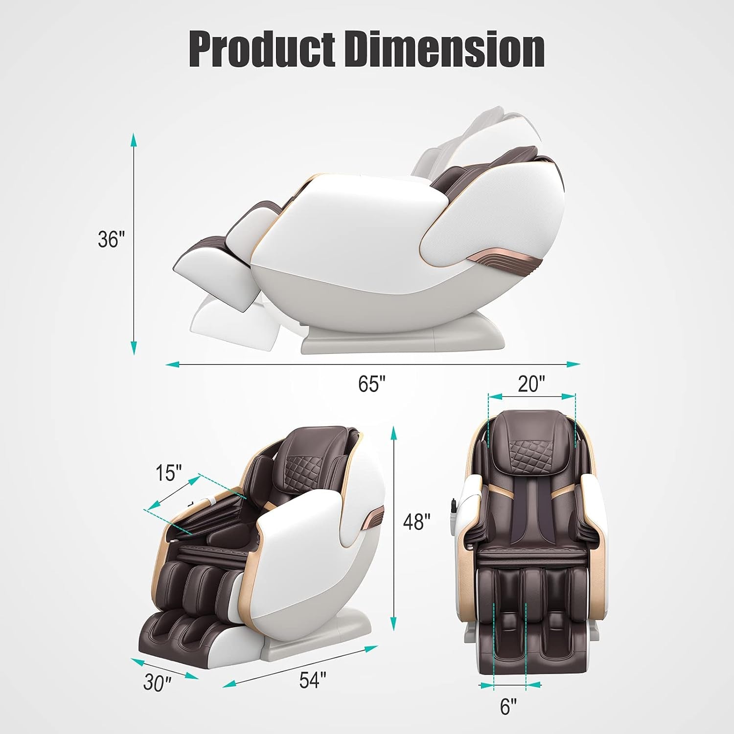 Massage Chair Full Body, Zero Gravity SL Track Shiatsu Recliner with Shortcut Key, Ps3100(Brown)