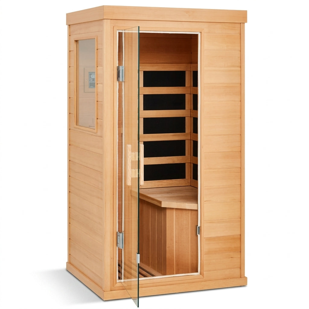 Mini Sauna, Low Emf Far Infrared Sauna, Home Spa Sauna with Bluetooth Speakers — Studio Shot