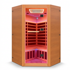 Multifunctional 2-3 Person Infrared Sauna for Home, 2180W Indoor Sauna with 7-Color LED Ambient Light, Red Light Feature, Oxygen Bar, Dual Bluetooth Speakers, 360° Surround Heating — Studio Shot
